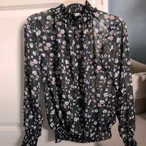 Charming Charlie Sheer Floral Blouse